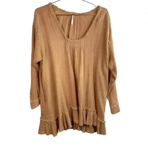 Free People Tan Bring It On‎ Tunic In Pony Tail - Picture 1 of 9